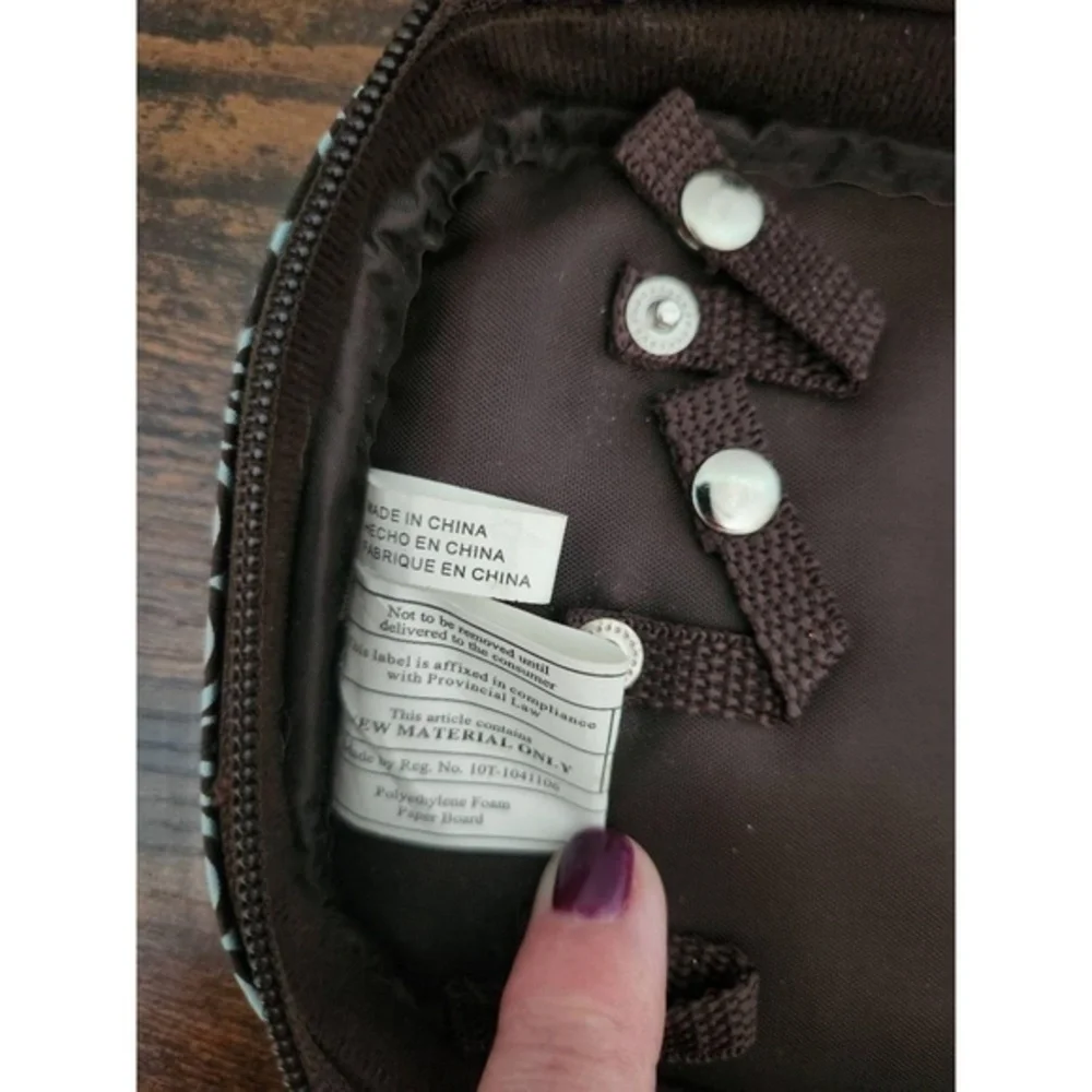 thirty-one Bag Womens Size MediumBrownSwirlCosmeticPouchZipperClosureRetroTravel